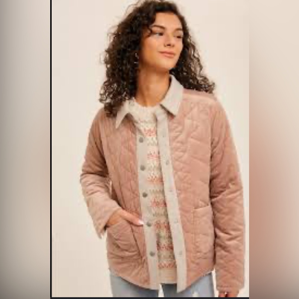 Hem & Thread Quilted Tan Jacket - Picture 2 of 12